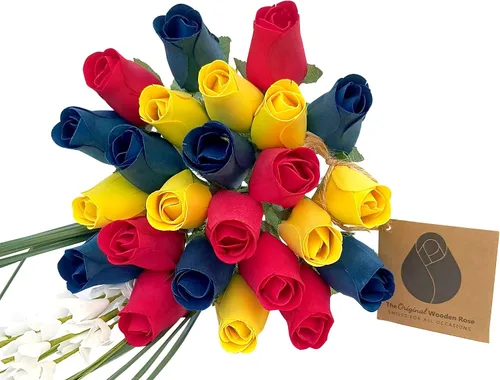 Vista 12 de Ramos originales de rosas de madera en 1, 2, o 3 docenas, Madera de abedul, 1 Docena