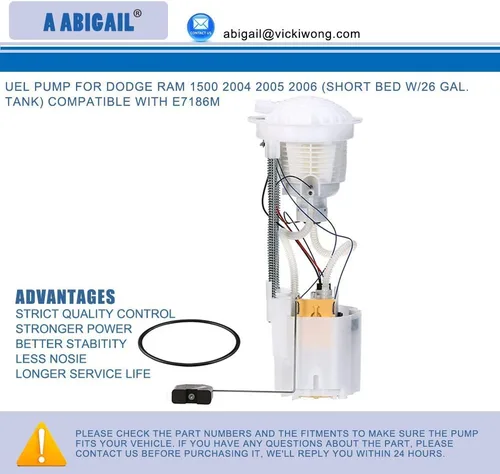 Vista 2 de Repuesto de bomba de combustible para DODGE RAM 1500 2004 2005 2006 3.7L 4.7L 5.7L (Caja corta con tanque de 26 galones) compatible con E7186M