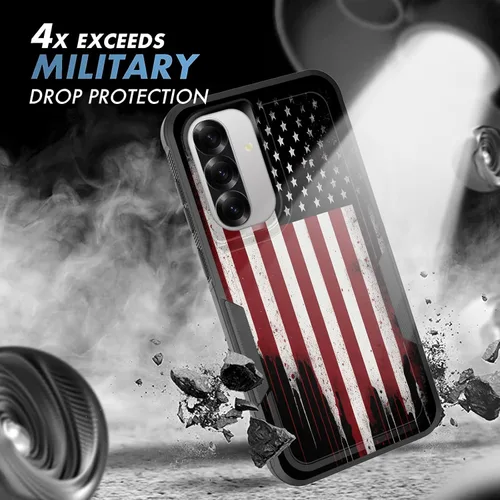 Vista 318 de Funda para Galaxy A14 5G, resistente de doble capa híbrida de policarbonato duro, goma suave, a prueba de golpes, funda protectora resistente