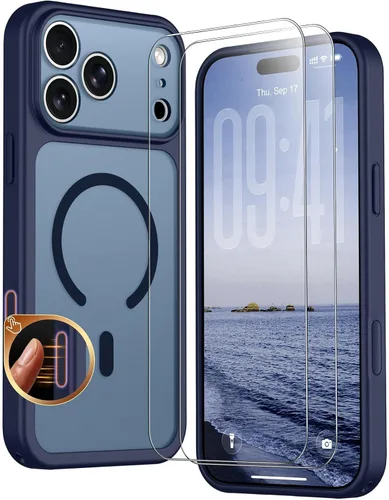 Vista 229 de SPIDERCASE Funda magnética translúcida diseñada para iPhone 11, con 2 protectores de pantalla de vidrio templado, antihuellas, para iPhone 11 de 6.1