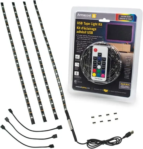 Vista 22 de Armacost Lighting Kit de luz en cinta LED regulable para AC del hogar, blanco cálido suave (1.5M) 424502 2700K blanco cálido 5 m