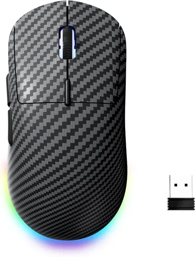 Vista 12 de G57 - Mouse inalámbrico para juegos, 8000 DPI, 2.82 oz, 2.4G/Bluetooth/USB-C, recargable con 5 botones programables para PC/Mac, color negro