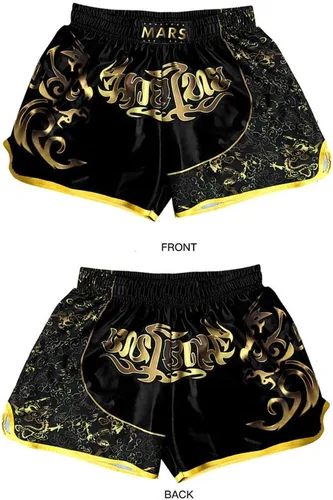 Vista 2 de O2TEE ¡Nuevo! Más de 10 estilos Muay Thai Shorts Combat Fight MMA Boxer Boxing Trunks Negro dragón