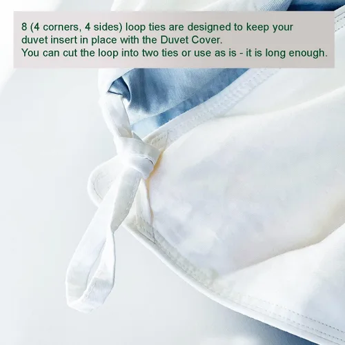 Vista 4 de THE COTTON & SILK® Funda de Edredón de Algodón de Fibra Larga 100% de Lujo - Suave y Transpirable - Incluye 1 Funda de Edredón con Lazos