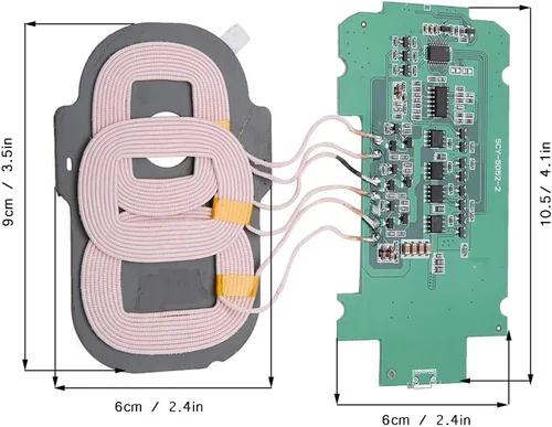 Vista 6 de Módulo transmisor de cargador inalámbrico de 5 W - Adopta 3 bobinas - Cortocircuito integrado, sobretensión - Amplia compatibilidad - Piezas