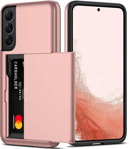 Vista 9 de Nvollnoe Funda para Samsung S22 con tarjetero 5G de 6.1 pulgadas, delgada, de doble capa, resistente, protector para Galaxy S22, funda con ranura