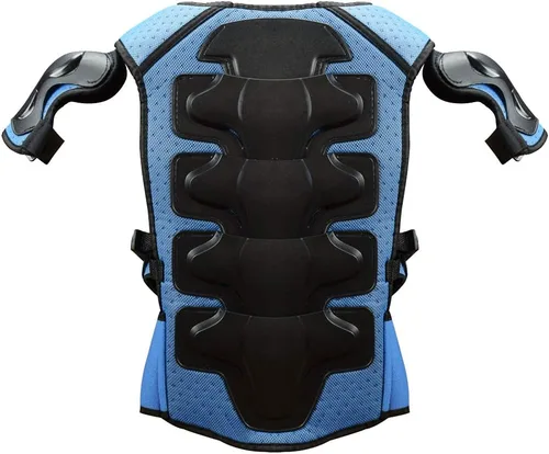 Vista 2 de Traje de armadura de motocicleta para niños, equipo de protección de pecho, columna vertebral, protector de espalda, hombro, brazo, codo