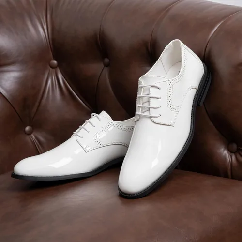 Vista 5 de Vostey - Zapatos de vestir para hombre, estilo clásico Wingtip Brogue para hombre, Oxfords