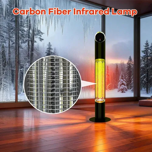 Vista 5 de Calentador infrarrojo portátil, calentador eléctrico para patio al aire libre, calentadores para uso en exteriores e interiores, calentadores de pie