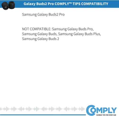 Vista 9 de Comply Almohadillas de repuesto de espuma viscoelástica, color negro, pequeño 3 pares, para Samsung Galaxy Buds2 Pro, antideslizante, máxima