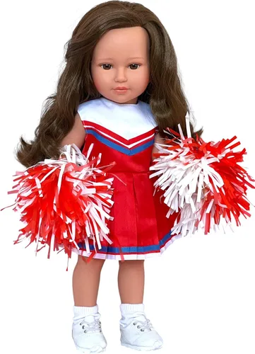 Vista 2 de MBD Traje de animadora roja para muñecas de 18 pulgadas, ropa de muñeca de moda