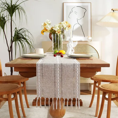 Vista 12 de Chassic - Caminos de mesa estilo granja, rústicos boho de 72 pulgadas de largo para comedor, decoración de mesa para fiestas, vacaciones y bodas, 14