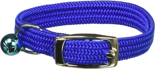 Vista 4 de Kool Kat Collar de seguridad elástico para gatos con campana, negro, 8 pulgadas