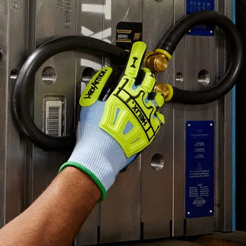 Vista 5 de HexArmor Guantes de trabajo de punto de palma de poliuretano con protección contra impactos resistentes a cortes Helix® Core 3012 3012