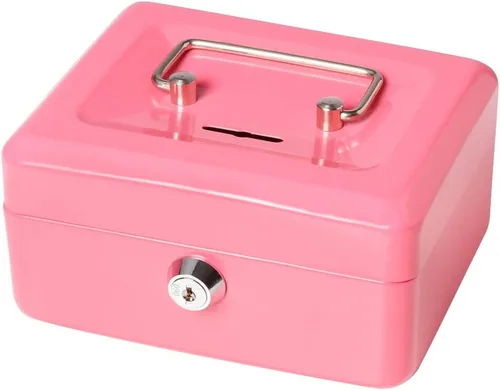 Vista 10 de Decaller - Caja de dinero con ranura para niños, caja de dinero pequeña con bandeja para dinero y cerradura de llave, 6 1/5 pulgadas x 5 pulgadas x