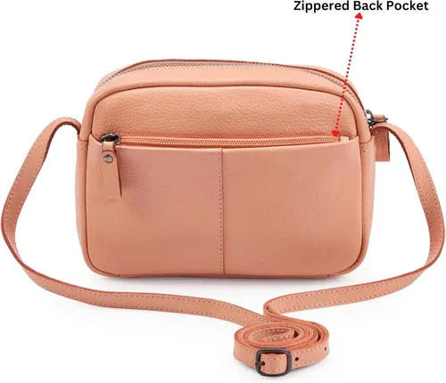 Vista 4 de Cochoa Bolso cruzado pequeño para mujer, de piel auténtica, con diseño de guijarros, bolso cruzado de primera calidad con funda para tarjetas