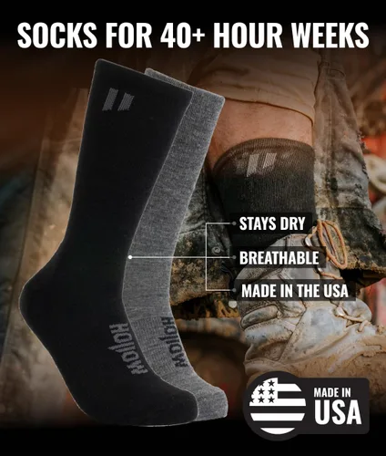 Vista 6 de HOLLOW Alpaca Crew Socks for Men and Women, Running, Hiking, Outdoors, Designed for Comfort and Performance