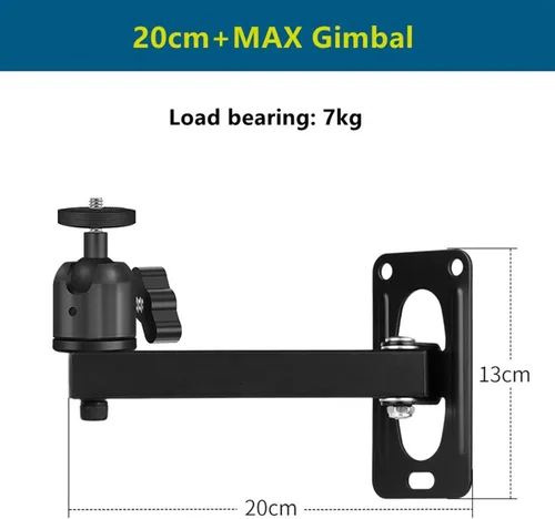 Vista 2 de SUNESA Soporte de proyector universal para montaje en pared, soporte de movimiento completo, rotación de 360 con placa, brazo flexible, soporte