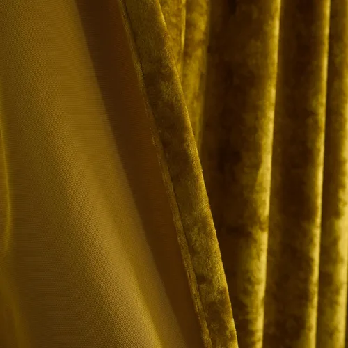 Vista 6 de Cortinas de Terciopelo Chartreuse Aplastado de Lujo Juego de 2 Paneles - 84 pulgadas de Largo para Oscurecer la Habitación Cortinas de Terciopelo
