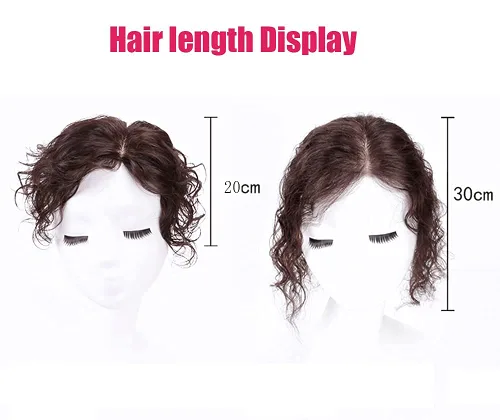 Vista 5 de 14 pulgadas rizado 100% cabello humano parte lateral con flecos para mujeres con cabello delgado, extensiones de cabello con clip, peluca ondulada
