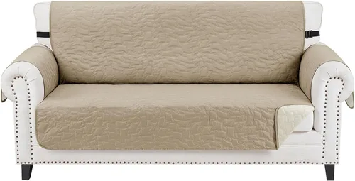 Vista 32 de CUCRAF Funda acolchada antideslizante para sofá, resistente al agua, protector de muebles para sofá de 1 cojín, apto para mascotas, funda de sofá