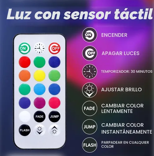 Vista 7 de ODISTAR Lámpara de pared hexagonal con control remoto, inteligente, sensible al tacto, geométrica, modular, RGB montada, luz colorida con Paquete