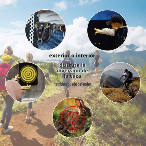 Vista 8 de Resortera, Resortera Profesional de Metal para Caza con Bandas de Lanzamiento Resistente, Catapulta de Alta Velocidad edición de lujo