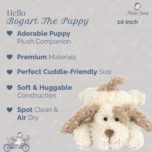 Vista 2 de MON AMI Bogart The Puppy Juguete de Animal de Peluche Juguete de Perro de Peluche Suave y Tierno de 10 Pulgadas Hecho a Mano de Calidad Premium