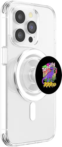 Vista 3 de Totally Rad Dinosaur Rocking Cassette Rock n Roll Music PopSockets MagSafe PopGrip for iPhone