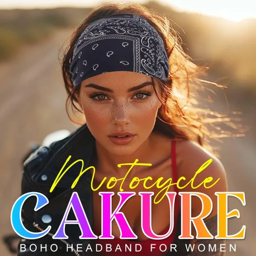 Vista 7 de CAKURE Diademas anchas bohemias anudadas para la cabeza, bufanda africana para la cabeza, accesorios para el cabello de motocicleta, para mujeres