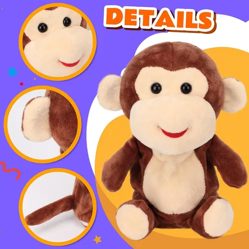 Vista 7 de Easfan Talking Monkey Repeat What You Say - Peluche eléctrico de peluche divertido interactivo para hablar, regalos de cumpleaños para niños