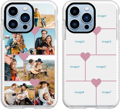 Vista 15 de Funda de teléfono personalizada para iPhone 13 Pro, funda personalizada de fotos de collage de múltiples imágenes, resistente a los arañazos, a