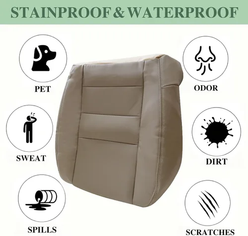 Vista 3 de Priprilod Funda de asiento de repuesto para parte inferior del lado del conductor, color bronceado, compatible con Ford F250 F350 Super Duty Lariat