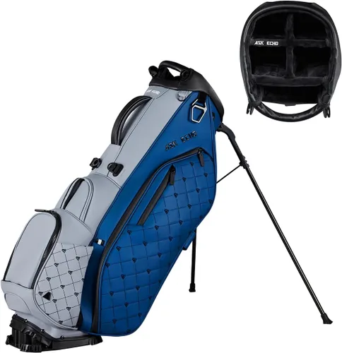 Vista 12 de ASK ECHO Prestige Full-Length Hybrid Stand Bag – Premium Leather Negro