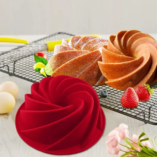 Vista 3 de IELEK - Molde de silicona con forma de flor antiadherente para tartas, gelatinas, pan, tubo para hornear pasteles, gelatinas, gelatina, pan, Para