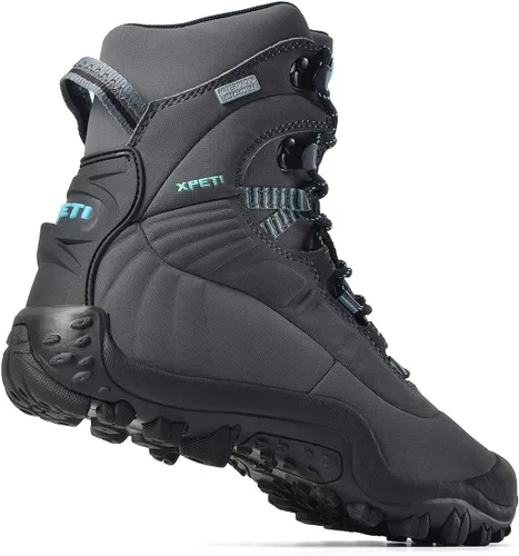 Vista 5 de XPETI Botas de senderismo para mujer Thermator Mid High Top impermeables para exteriores