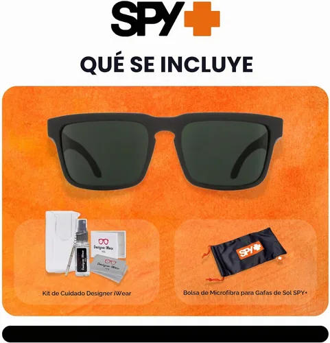 Vista 2 de Spy Gafas de sol cuadradas Helm para hombre y mujer Negro / Gris Verde Feliz