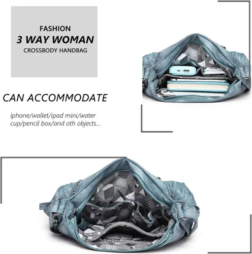 Vista 7 de Angel Kiss Bolsos cruzados, bolsos de hombro y bolsos para mujer, con múltiples bolsillos, para uso diario, suave, tipo hobo monederos tamaño mediano