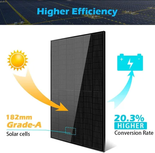Vista 2 de SUNGOLDPOWER 8 piezas de paneles solares monocristalinos de 370 W, celda solar de grado A, impermeable IP68, panel solar de alta eficiencia