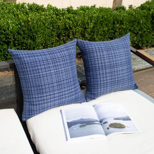 Vista 75 de Kevin Textile - Juego de 2 fundas de almohada decorativas para exteriores, impermeables, para jardín, patio, tienda de campaña, sofá, de 16 x 16