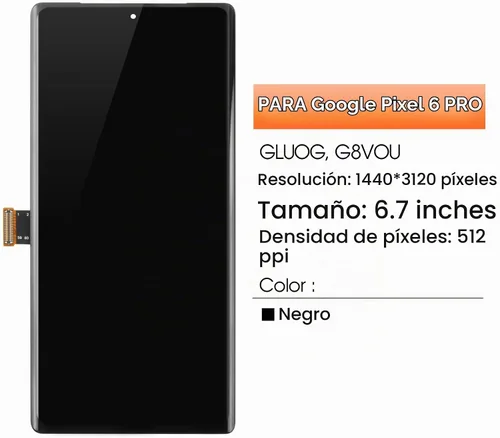 Vista 2 de Pantalla para Google Pixel 6 Pro Reemplazo de pantalla para Pixel 6 Pro Pantalla LCD G8VOU, GLUOG Pantalla táctil Digitalizador Asamblea Piezas