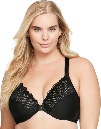 Vista 7 de Glamorise - Brasier para mujer con cierre frontal, espalda en T y varillas Wonderwire, #1246 Negro