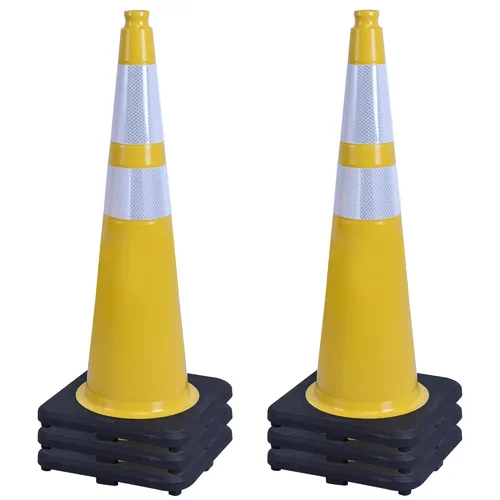 Vista 17 de OrangeStar 6 Pack 36" Conos de seguridad de tráfico, conos de estacionamiento verdes con collar reflectante, conos de construcción con base
