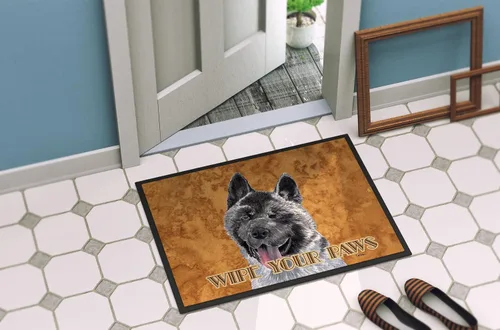 Vista 4 de Caroline's Treasures SC9508JMAT Akita Wipe Your Paws - Tapete para puerta delantera, 24 x 36 pulgadas, para interiores y exteriores, para entrada