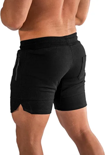 Vista 3 de PIDOGYM Pantalones cortos de entrenamiento de gimnasio de 5 pulgadas, pantalones cortos ajustados para culturismo, correr, entrenamiento