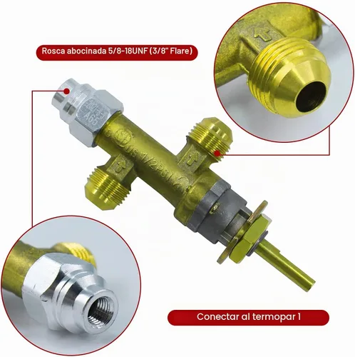 Vista 7 de MENSI Kit de válvula de control de seguridad de baja presión para chimenea de gas propano GLP, fogata, falla de llama, con ajuste