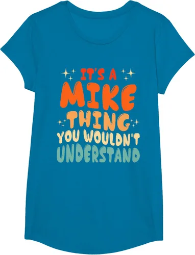 Vista 42 de Camiseta retro de los años 80 con texto en inglés "It's A Mike Thing You Wouldn't Understand", Negro