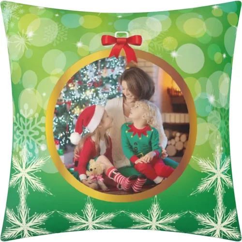 Vista 9 de POPCUSTOMS Funda de almohada personalizada con impresión de doble cara, funda de almohada con foto personalizada, decoración de Navidad, decoración