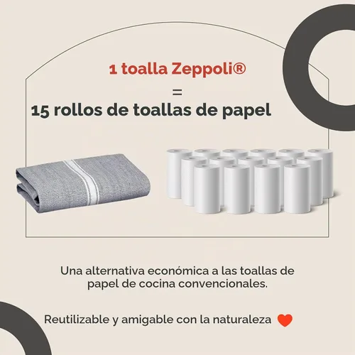 Vista 6 de Zeppoli - Trapos de cocina, de algodón, para cocina o limpieza, reusables, súper absorbentes, lavables a máquina, para chefs, paquete de 15 gris
