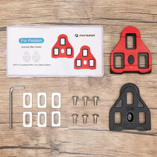 Vista 4 de Tacos de bicicleta compatibles con Peloton Look ARC Delta – Juego de tacos de bicicleta de interior y bicicleta de carretera – Totalmente compatible